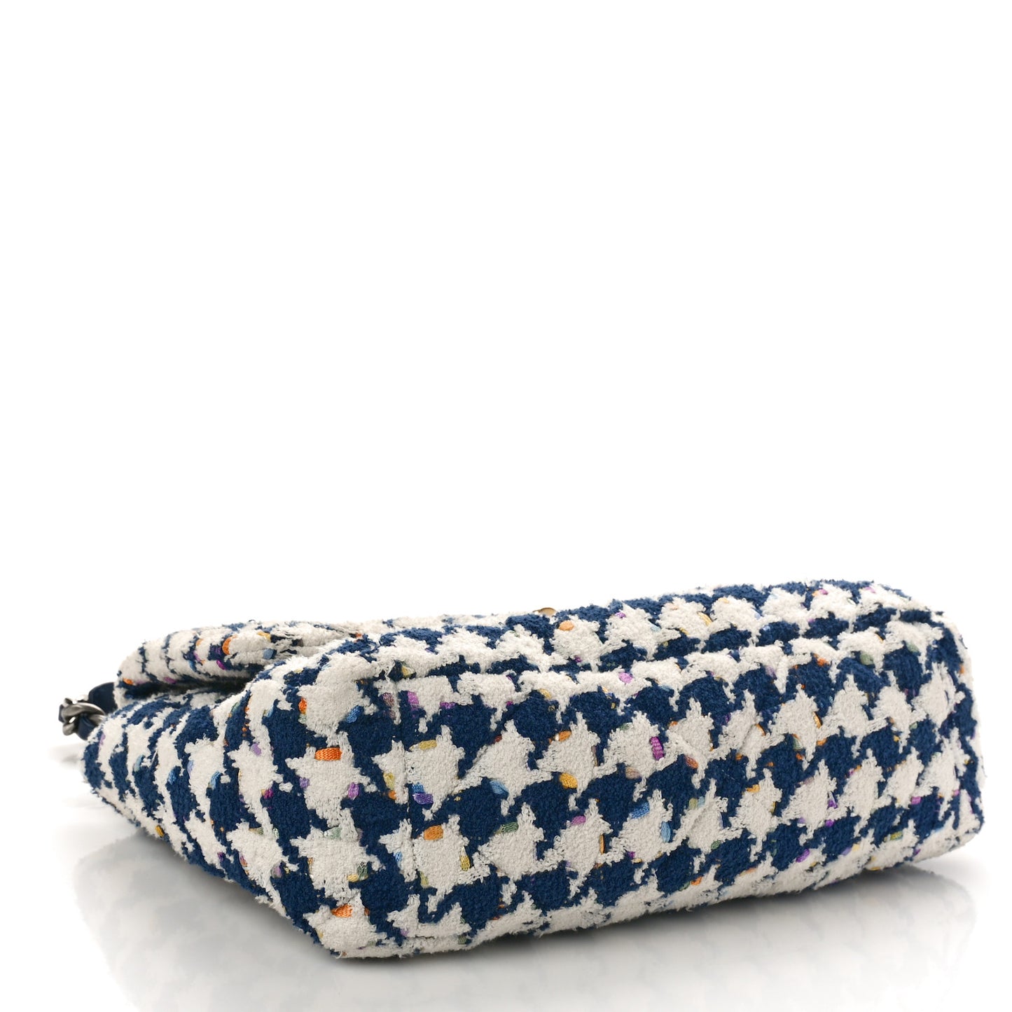 Tweed Quilted Large Chanel 19 Flap Ecru Navy Blue Multicolor