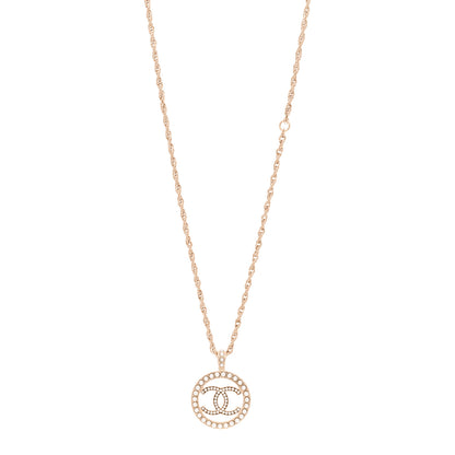 Chanel Pearl CC Round Pendant Necklace Gold 1 of 6