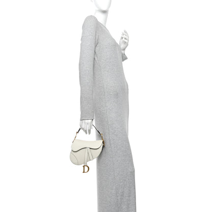 Christian Dior Grained Calfskin Mini Saddle Bag With Strap White 2 of 10