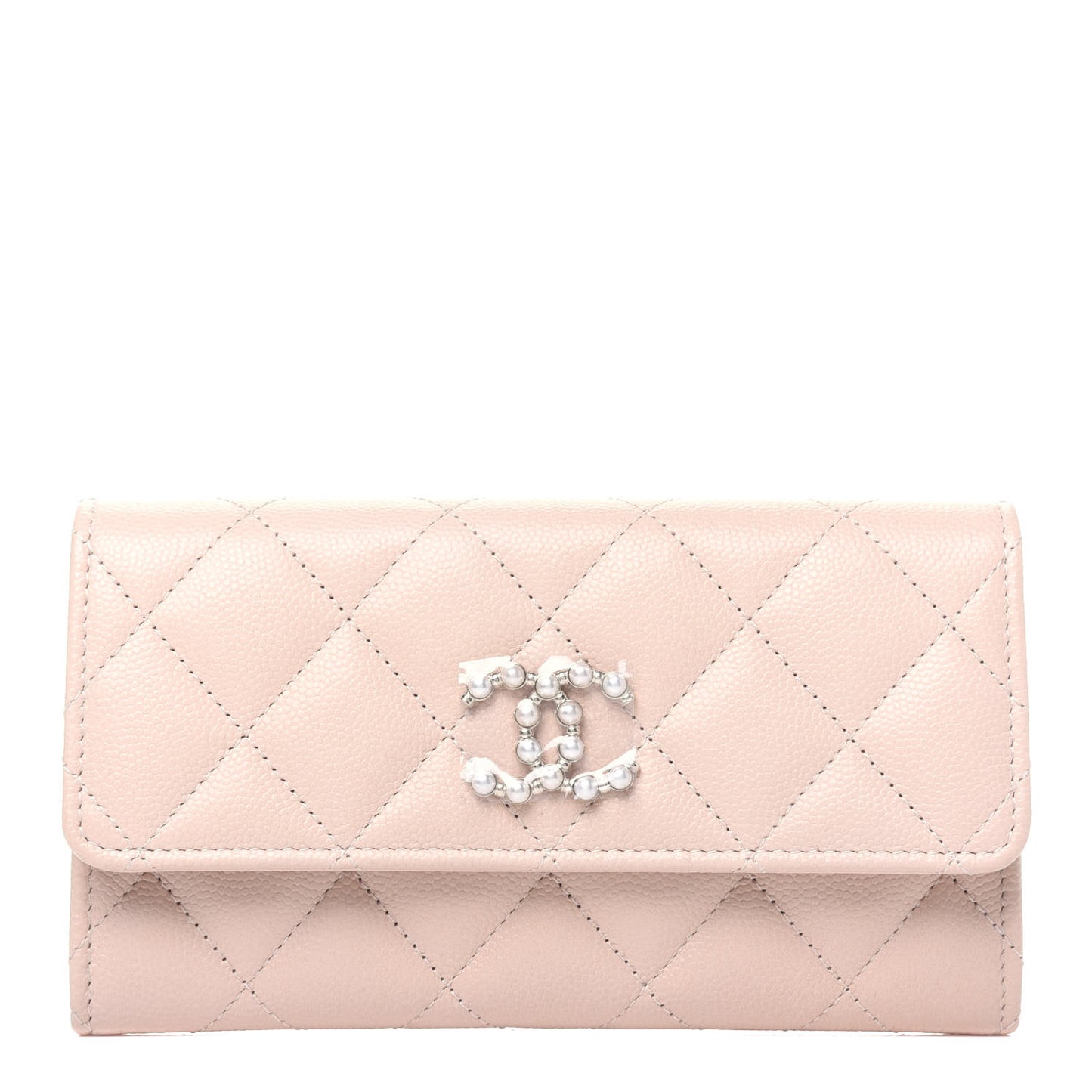 Caviar Quilted Pearl Coco Candy Wallet Light Pink