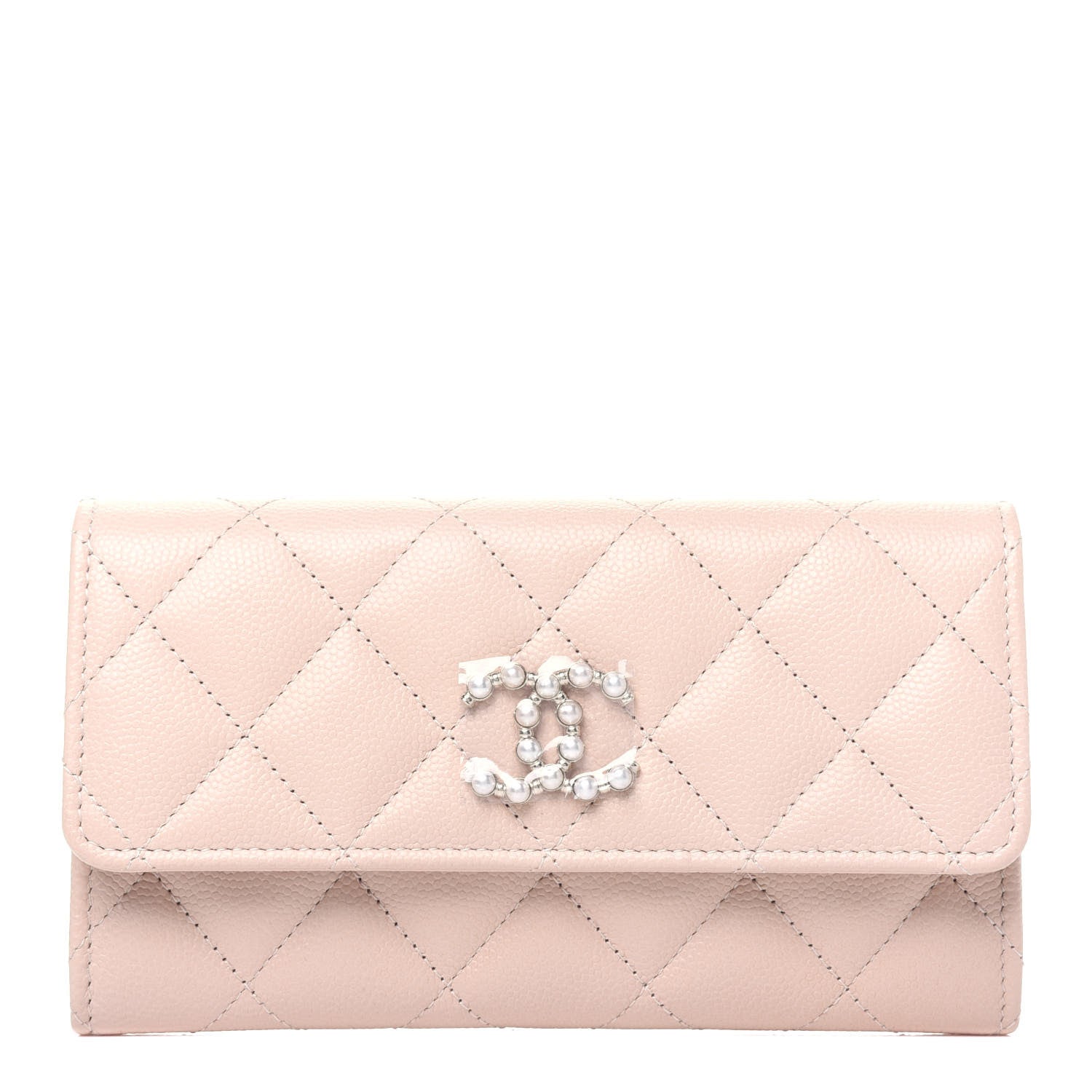 Chanel Caviar Quilted Pearl Coco Candy Wallet Light Pink 1 of 12