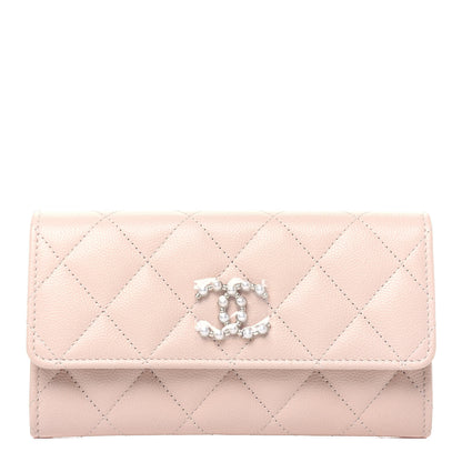 Chanel Caviar Quilted Pearl Coco Candy Wallet Light Pink 1 of 12