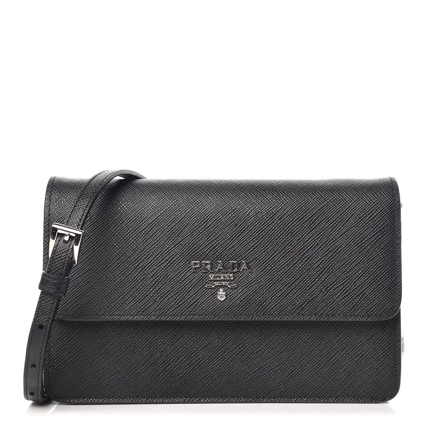 Saffiano Crossbody Wallet Black