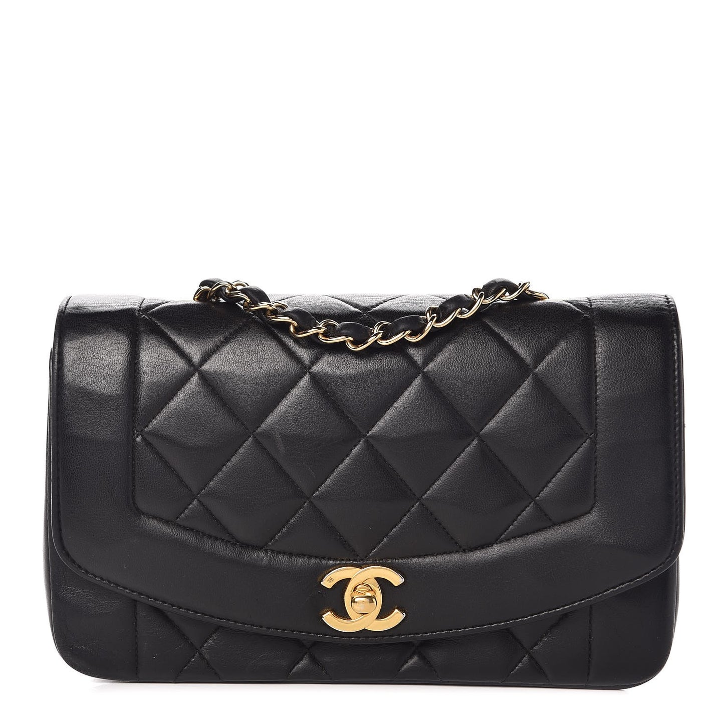 Lambskin Quilted Small Single Flap Black