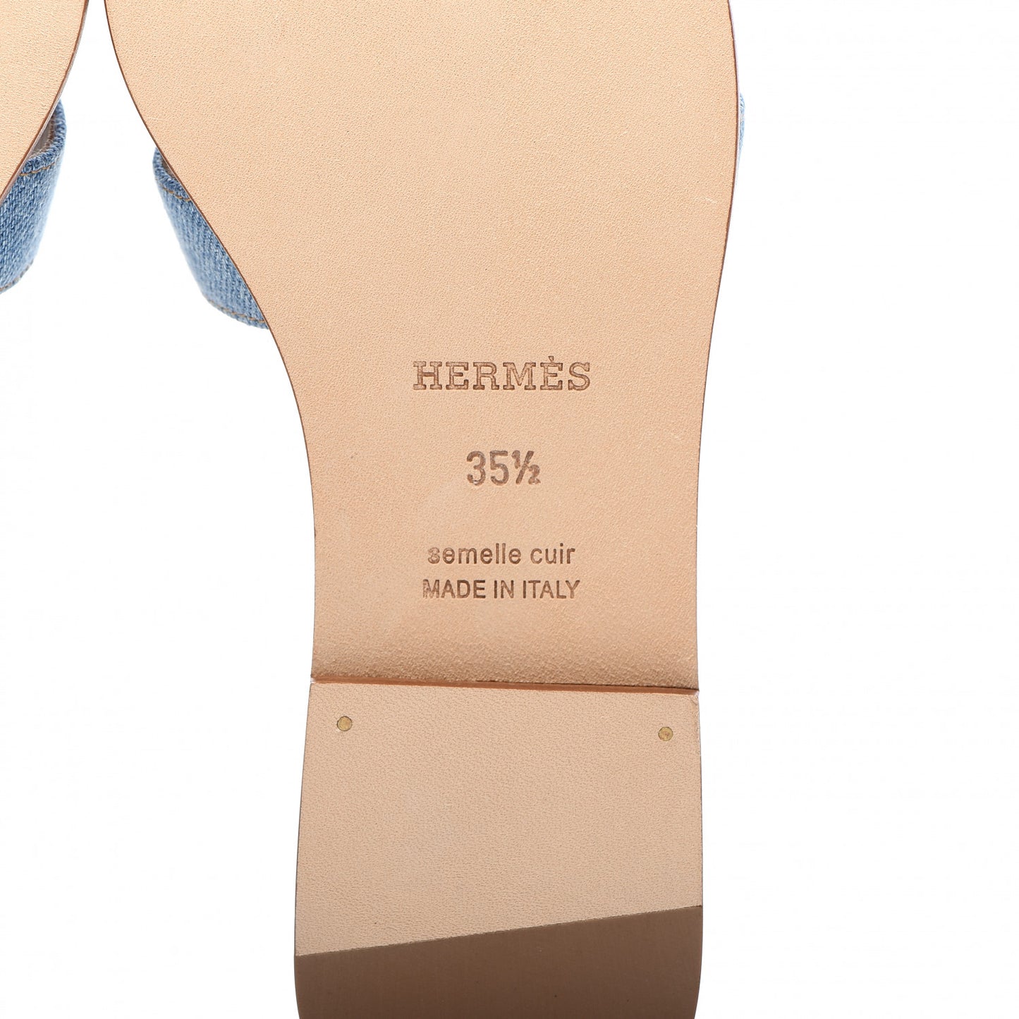 Denim Canvas Oran Sandals 35.5 Bleu Clair
