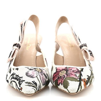 Christian Dior Canvas Ribbon Rose Mutabilis Embroidered J'Adoir Slingback 65mm Pumps 39.5 Multicolor 3 of 10