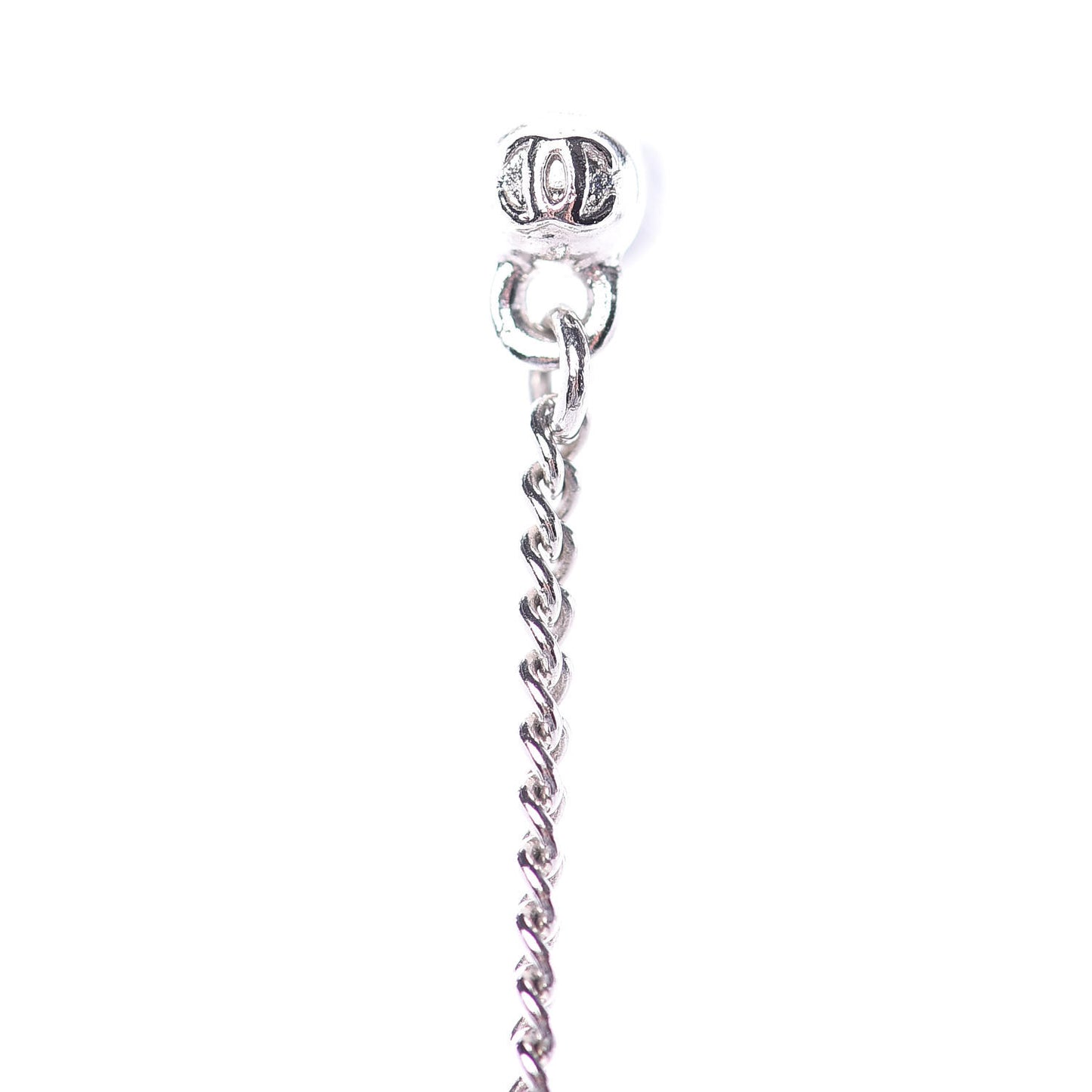 Baguette Crystal CC Drop Earrings Silver