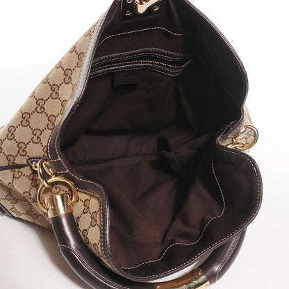 Gucci Monogram Medium Indy Top Handle Hobo Dark Brown 5 of 7
