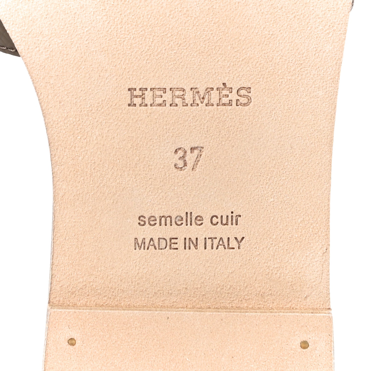 Hermes Epsom Oran Sandals 37 Etoupe 7 of 10