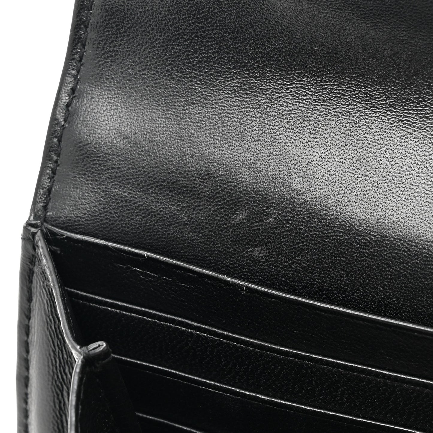 Calfskin Matelasse Chevron Monogram Flap Wallet Black