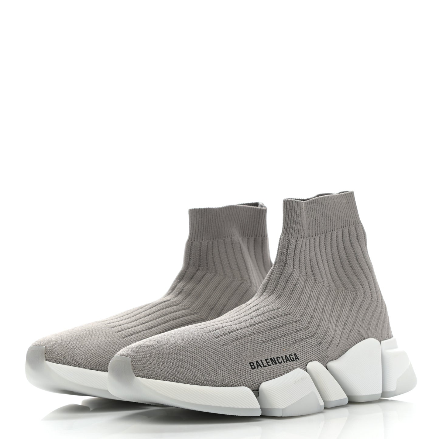 Ribbed Knit Womens Speed 2.0 Transparent Sole Sneakers 41 Baltic Grey White