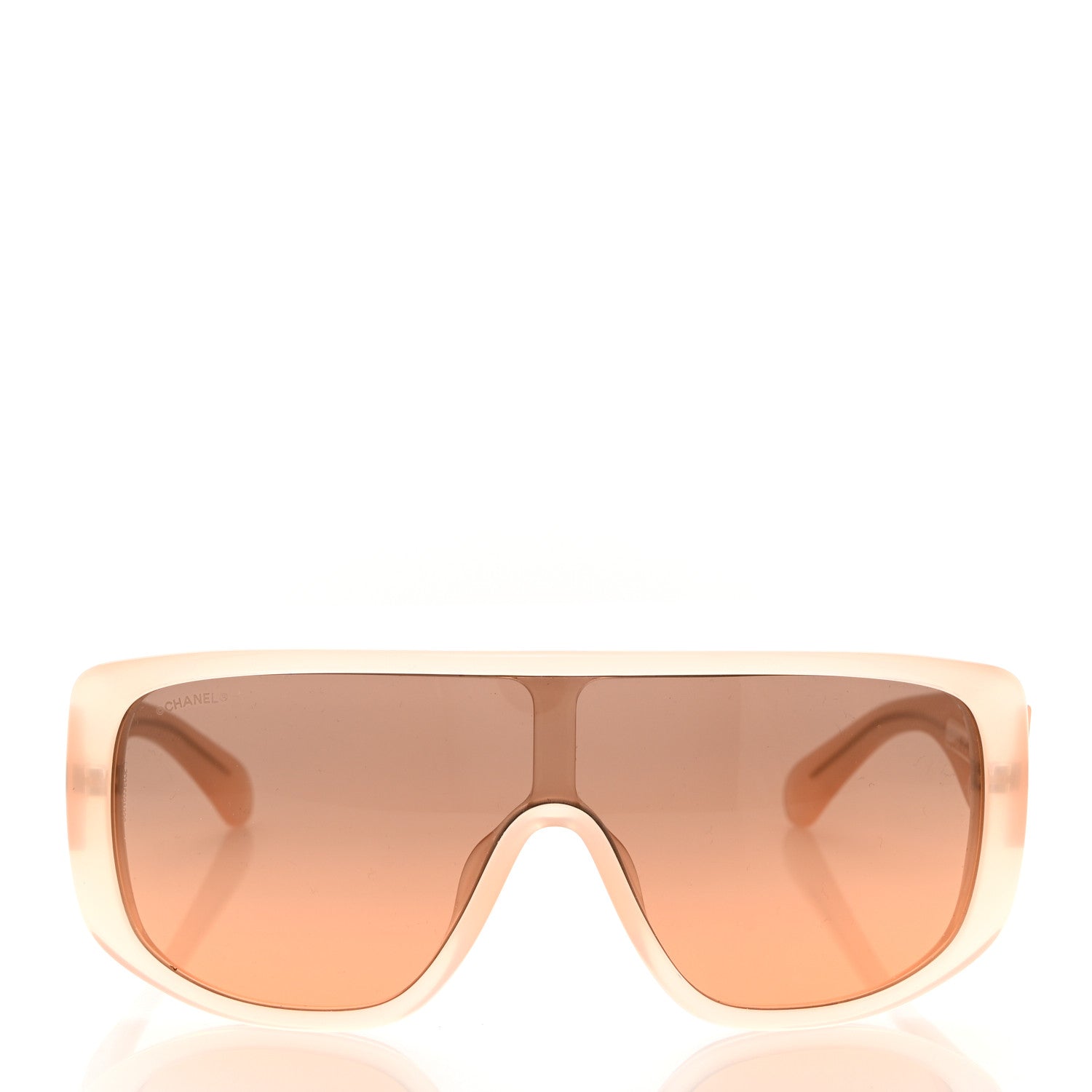 Chanel Transparent Acetate Shield Sunglasses 5495 Light Pink 2 of 8