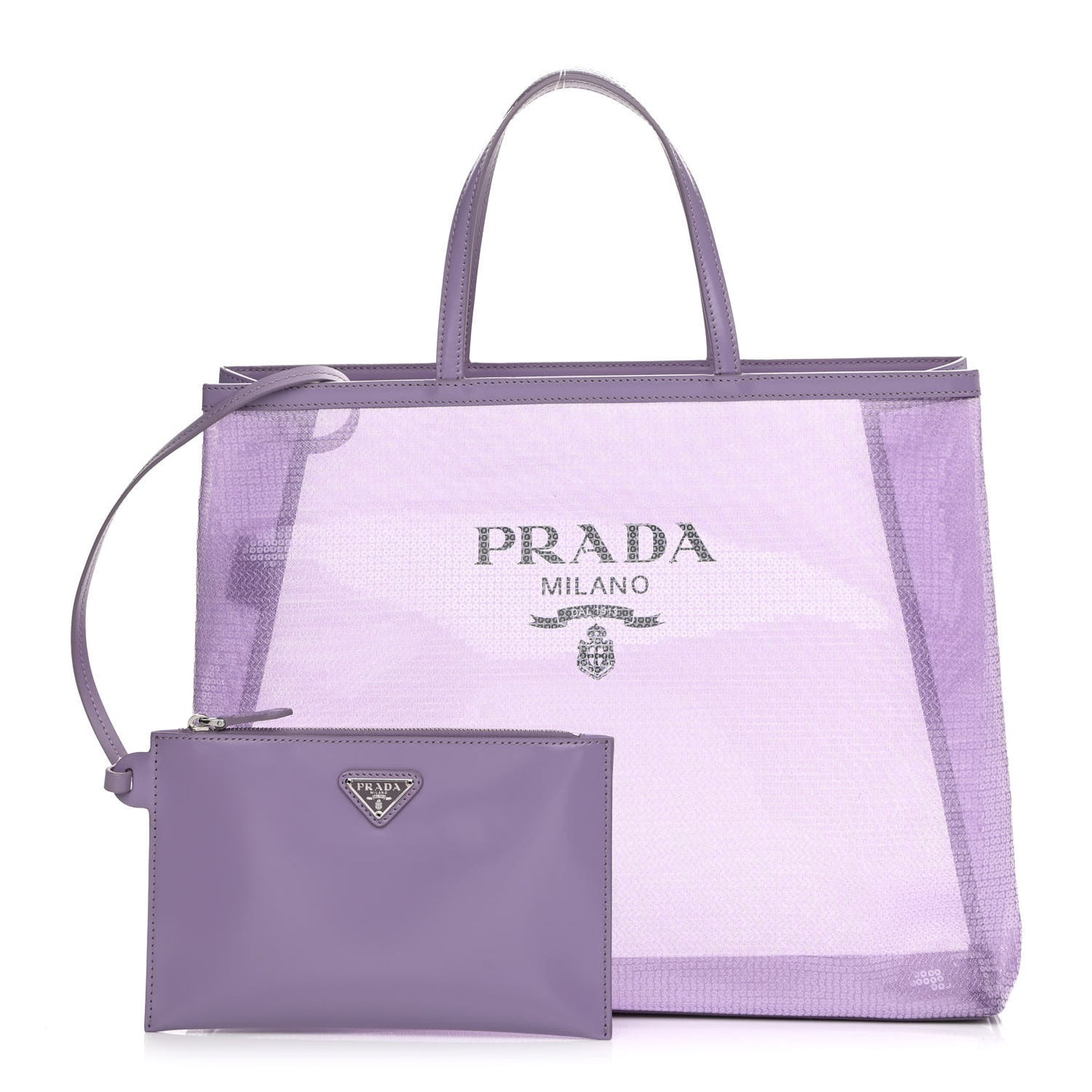 Mesh Paillettes Spazzolato Logo Shopping Tote Lilium
