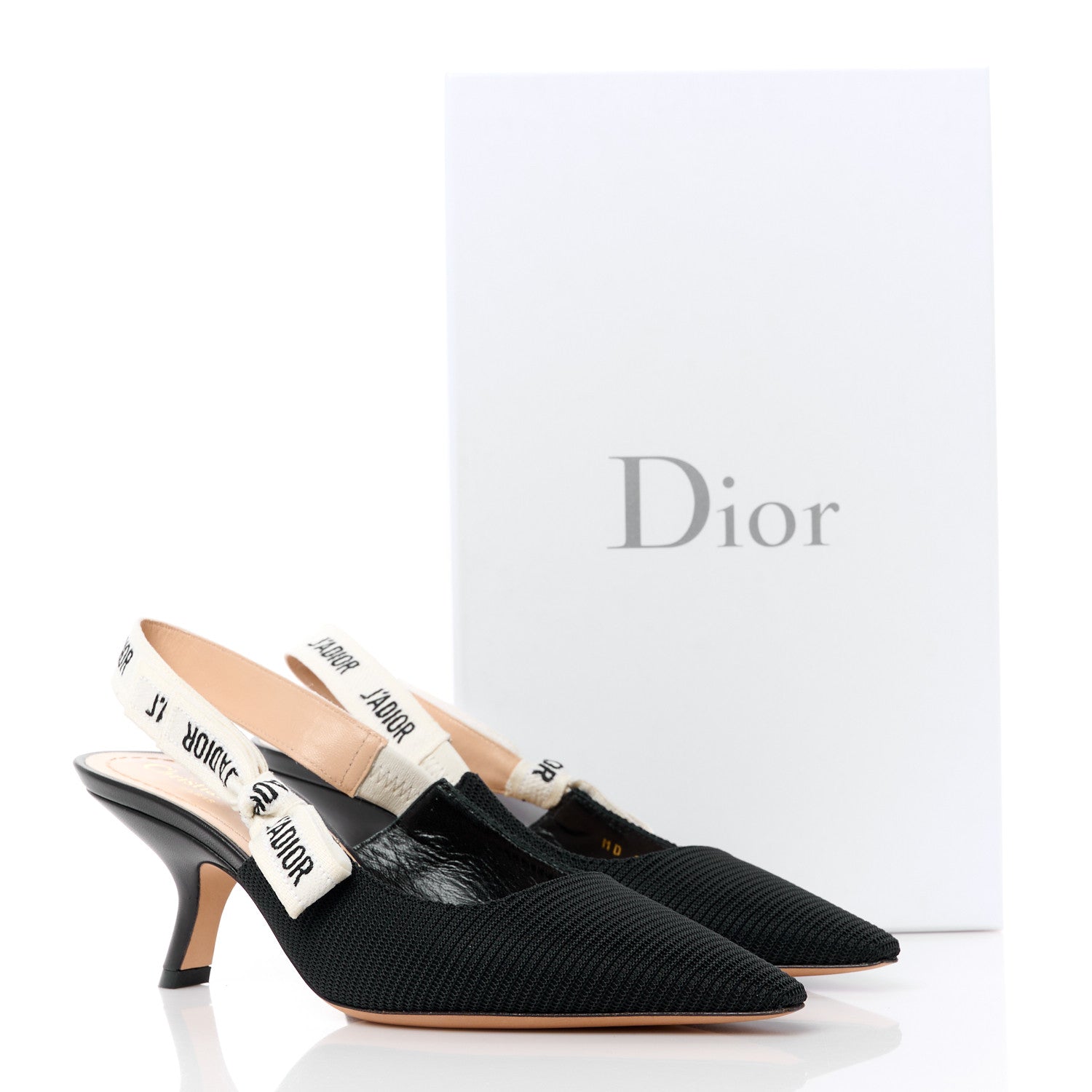 Christian Dior Technical Canvas Ribbon J Adior Slingback 65mm Pumps 36.5 Black 9 of 9