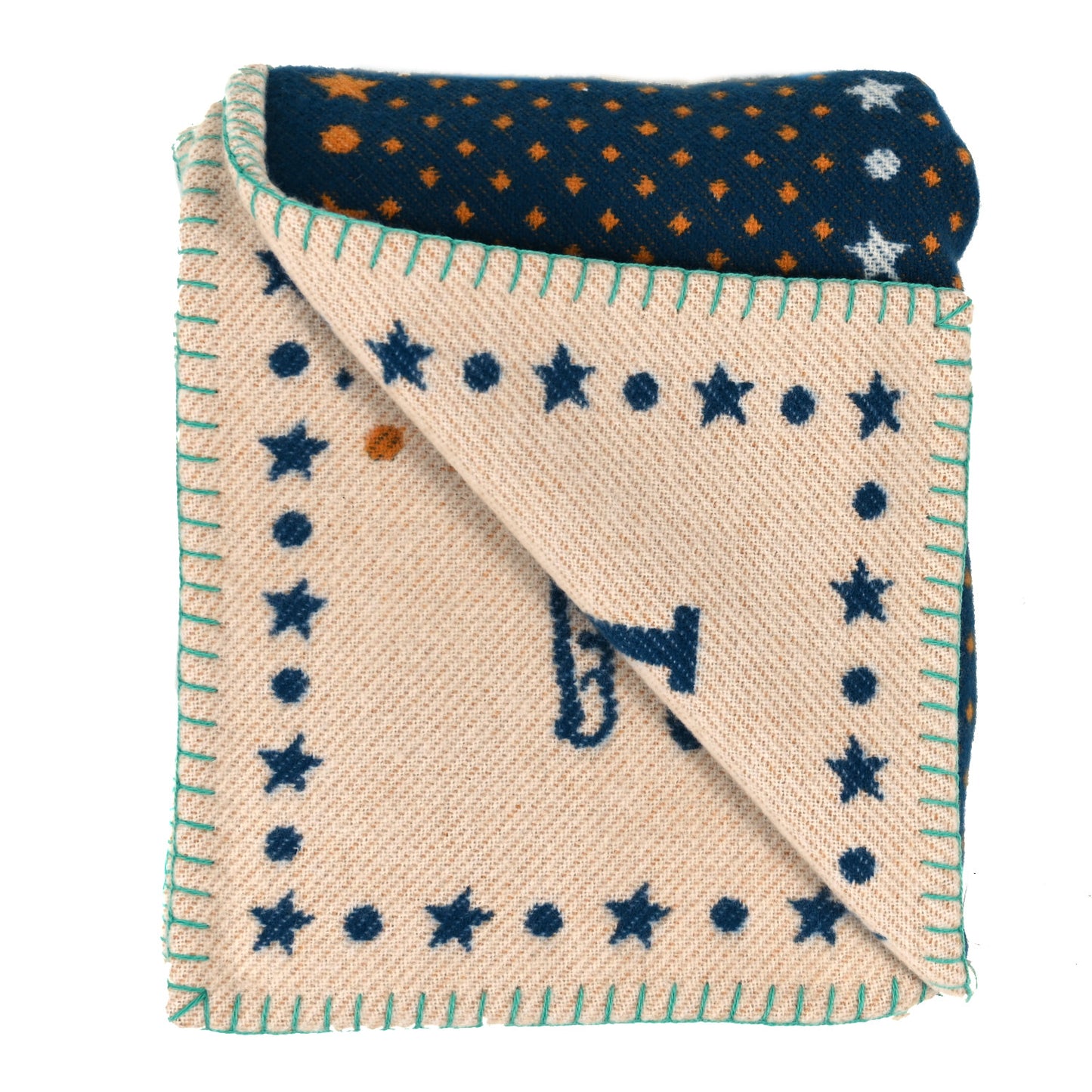 Wool Cashmere Western And Company Blanket Indigo