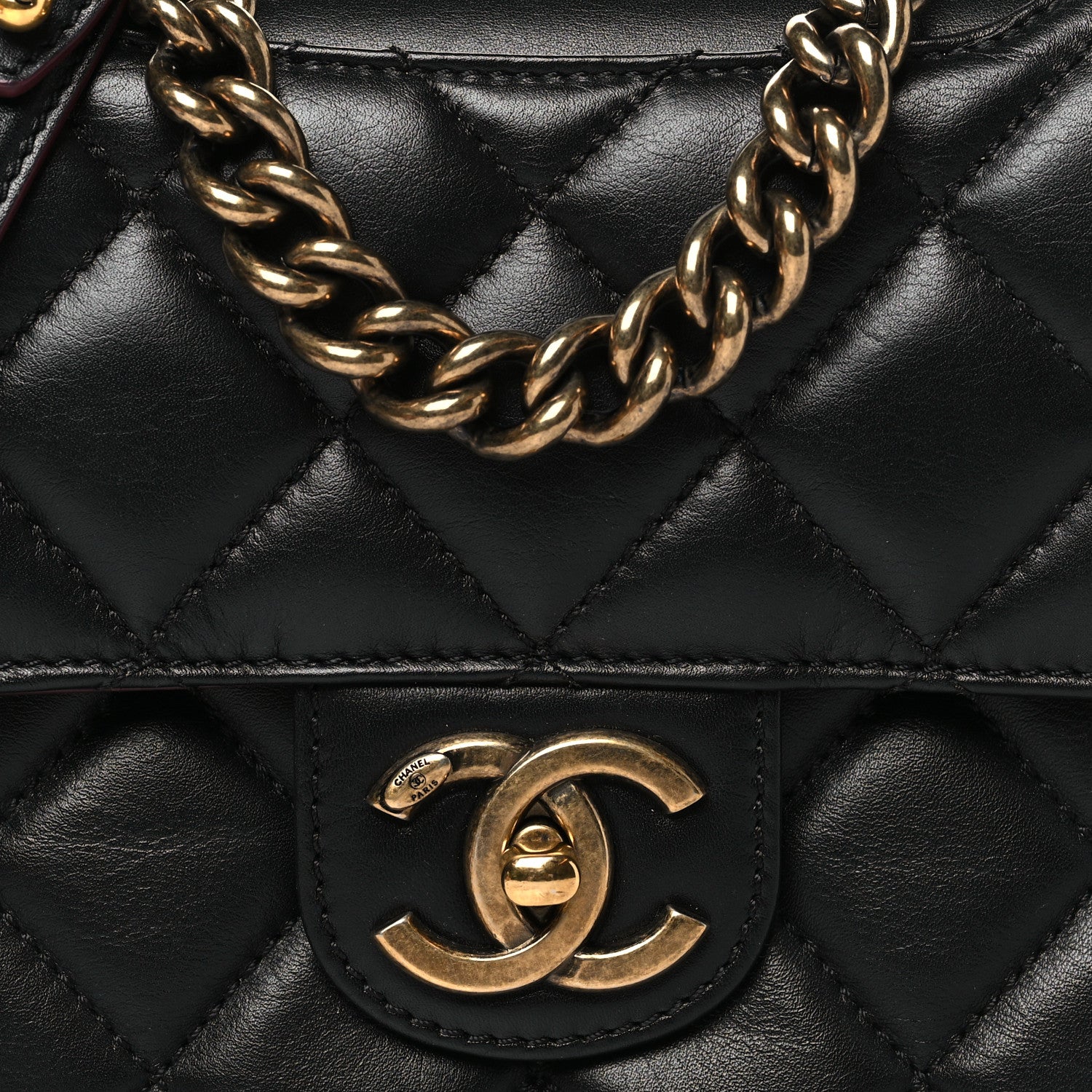 Chanel Glazed Calfskin Quilted Medium Perfect Edge Flap Black 8 of 11