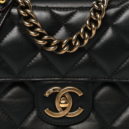 Chanel Glazed Calfskin Quilted Medium Perfect Edge Flap Black 8 of 11