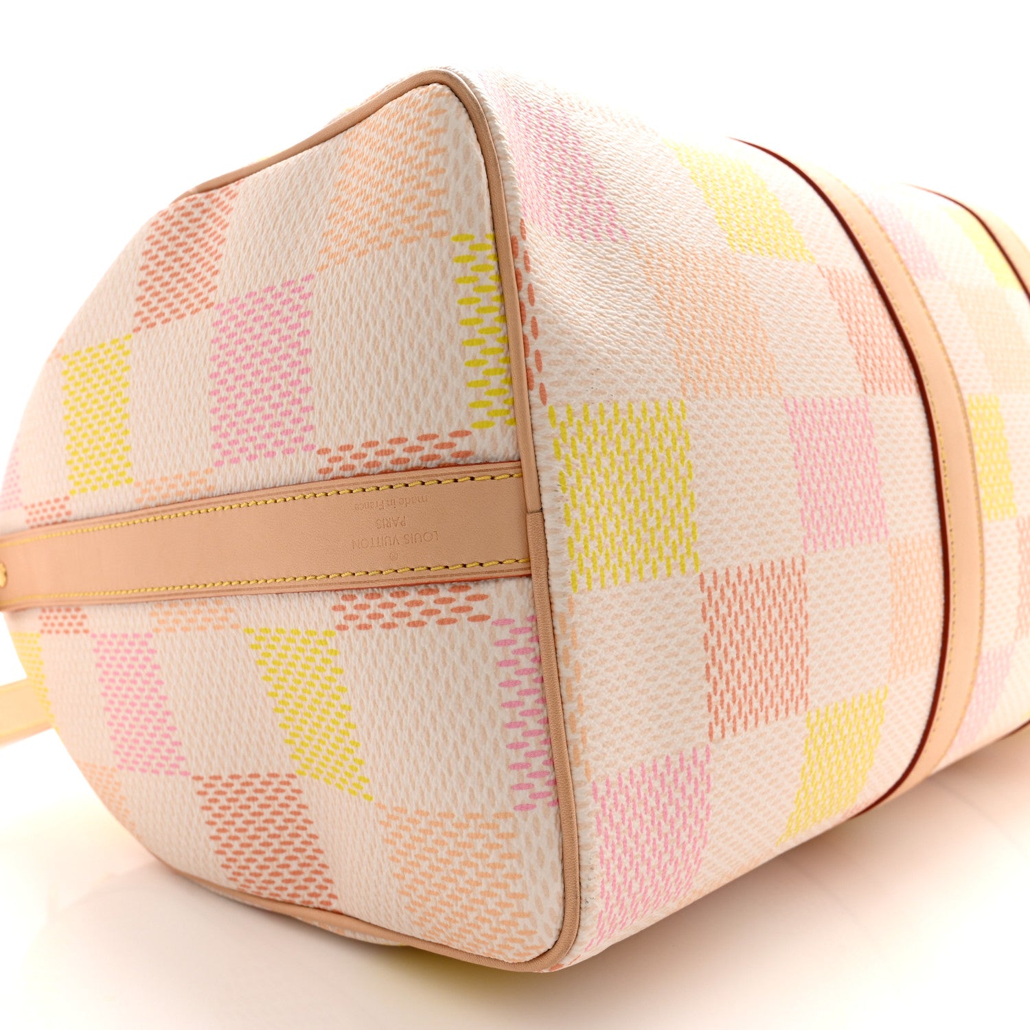 Louis Vuitton LOUIS VUITTON Calfskin Damier Keepall Bandouliere 45 Peach 7 of 14
