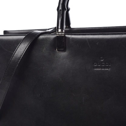 Gucci Calfskin Bamboo Top Handle Bag Black 21 of 29