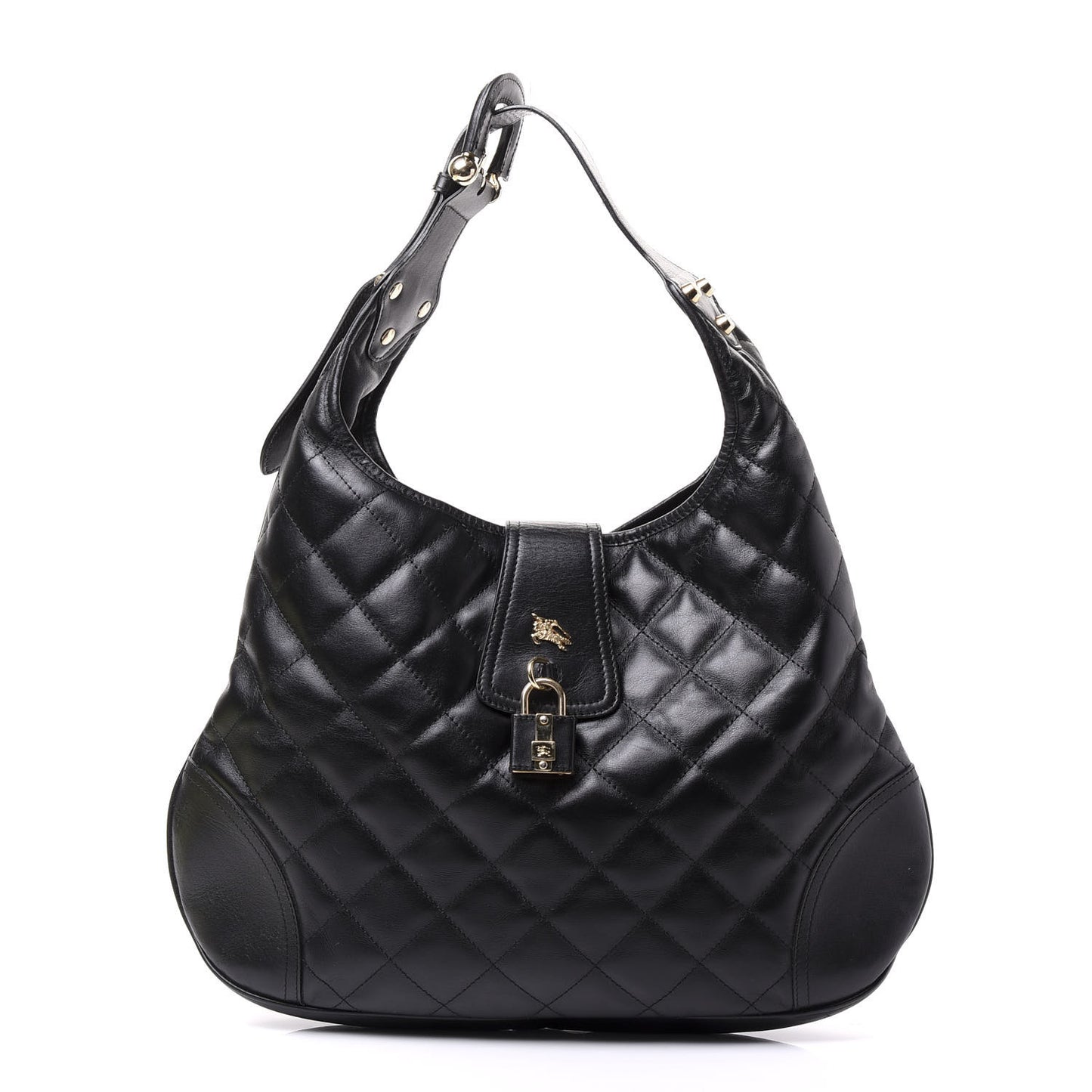 Calfskin Quilted Brook Hobo Black