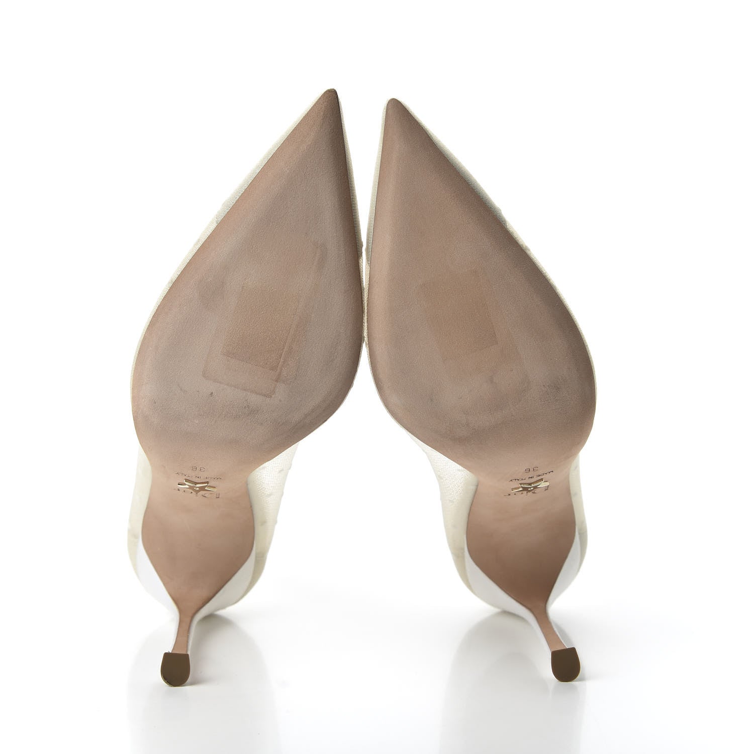 Christian Dior Mesh Plumetis Tulle D-Moi Pumps 36 White 6 of 9