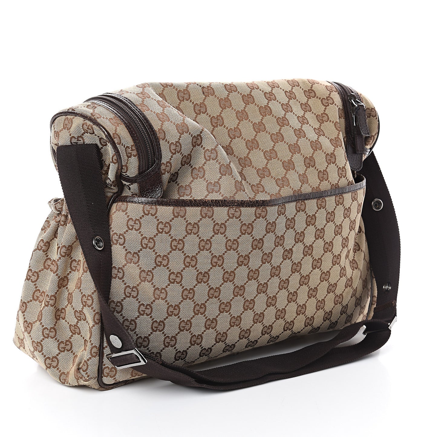 Monogram Natural Pigskin Large Diaper Bag Beige Ebony Cocoa Dark Chocolate
