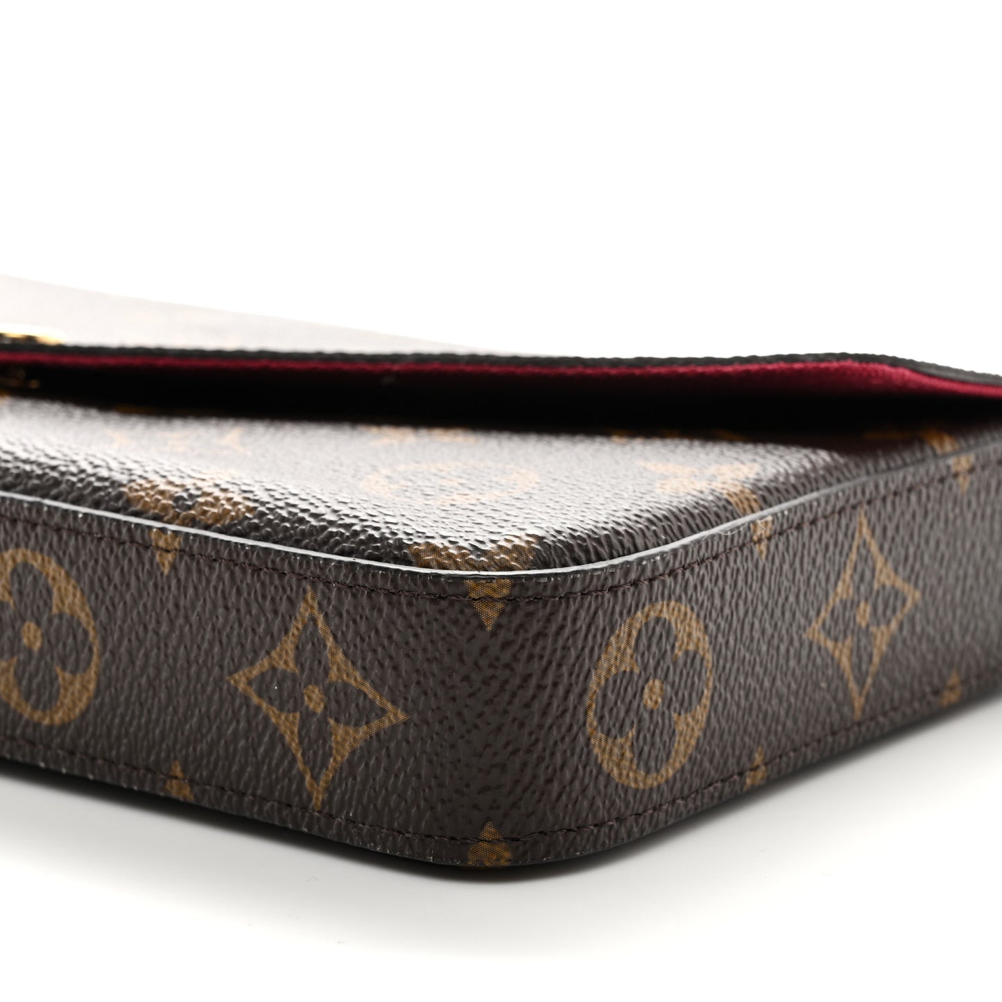 Monogram Pochette Felicie Chain Wallet Fuchsia