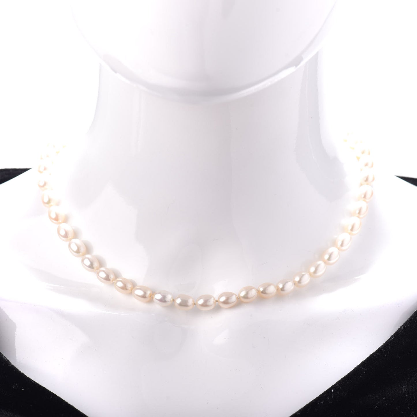 Sterling Silver Pearl 7mm Strand Twist Clasp Necklace