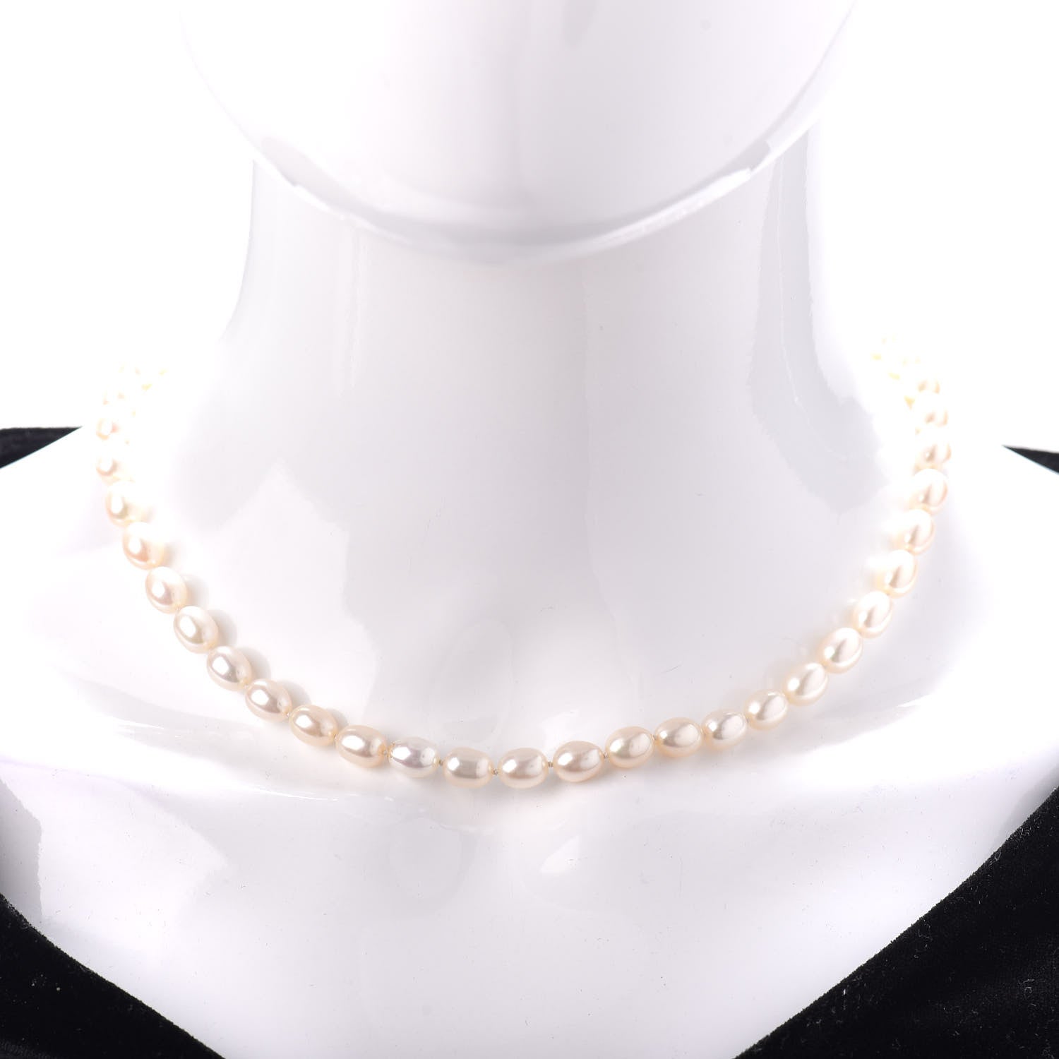Tiffany Sterling Silver Pearl 7mm Strand Twist Clasp Necklace 2 of 5
