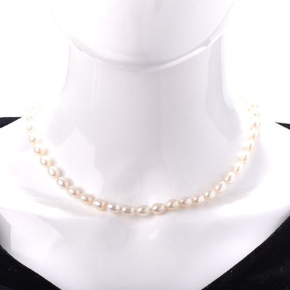 Tiffany Sterling Silver Pearl 7mm Strand Twist Clasp Necklace 2 of 5
