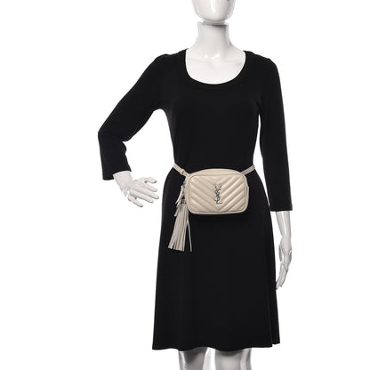 Saint Laurent Calfskin Matelasse Monogram Lou Belt Bag Crema Soft 2 of 9