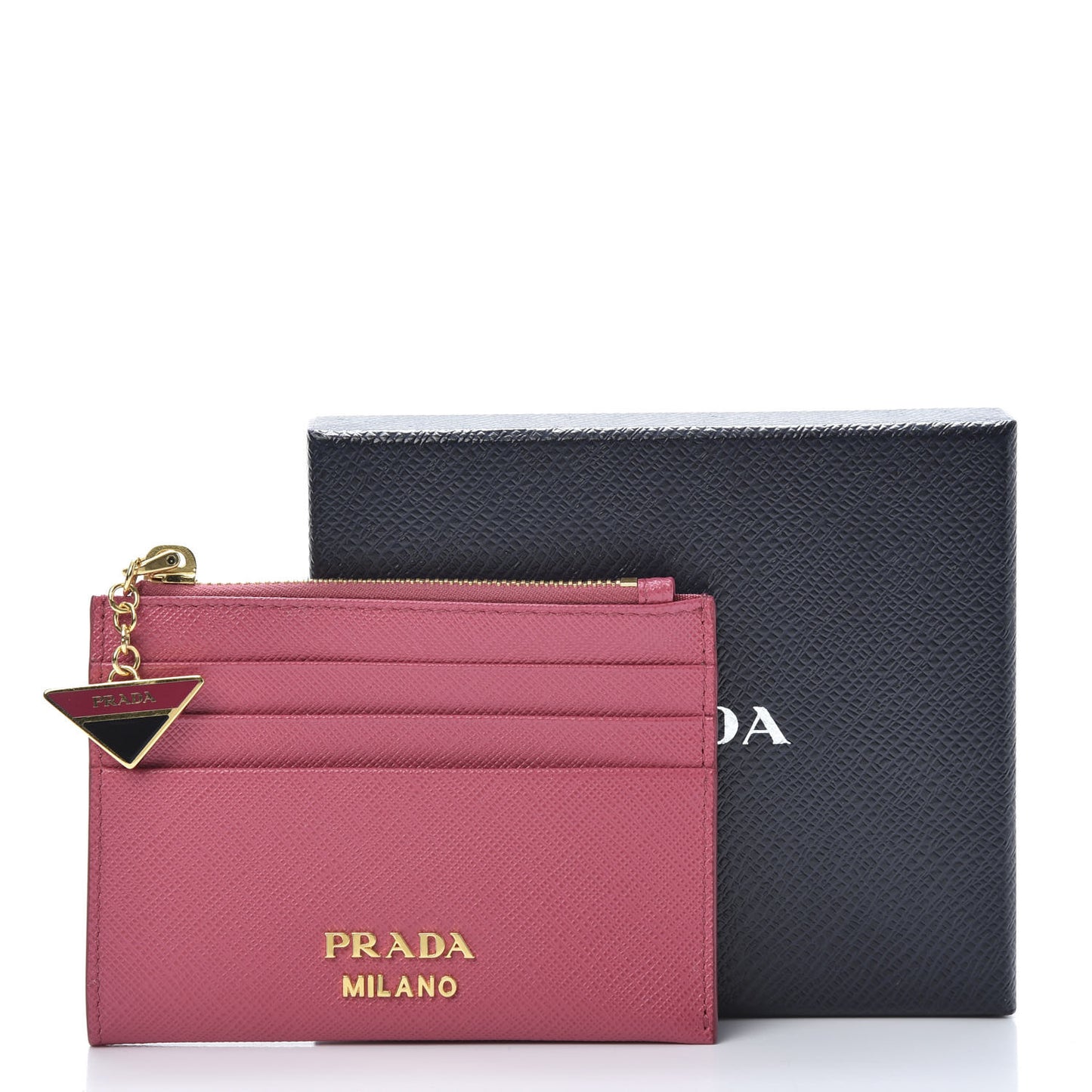 Saffiano Triangle Zip Card Holder Peonia