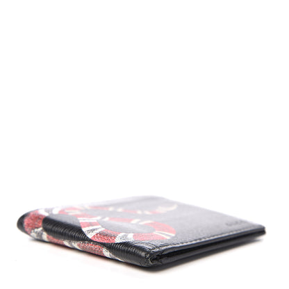 Gucci Shangai Calfskin Kingsnake Bi-Fold Wallet Black 3 of 7