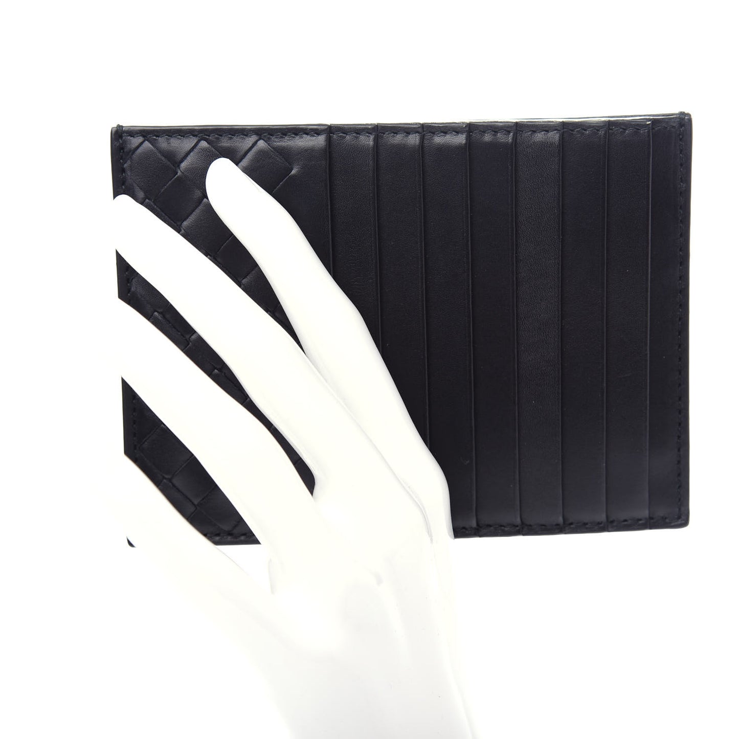 Calfskin Intrecciato Card Case Black