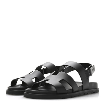 Hermes Calfskin Womens Genius Sandals 39.5 Black 4 of 9