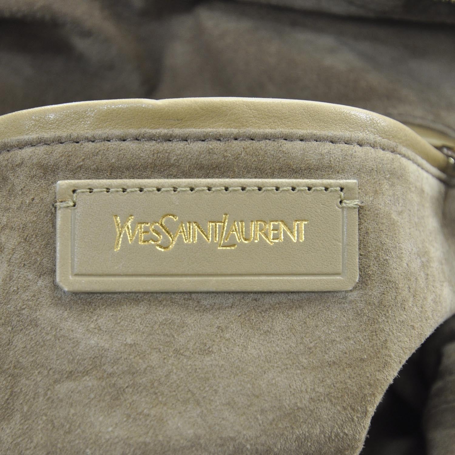 Saint Laurent Leather Studded Easy Rock Satchel Wheat 7 of 9