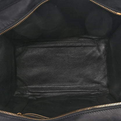 Celine Calfskin Shrunken Lambskin Micro Tri-Color Luggage Black Brown White 4 of 13