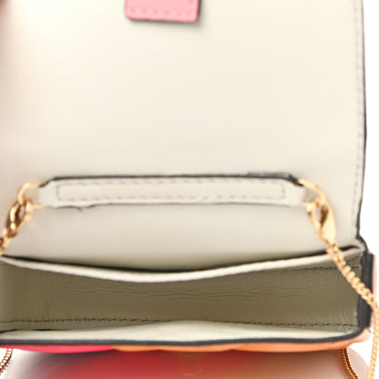 Fendi Nappa FF Embossed Line Print Nano Baguette Charm White Multicolor 5 of 11