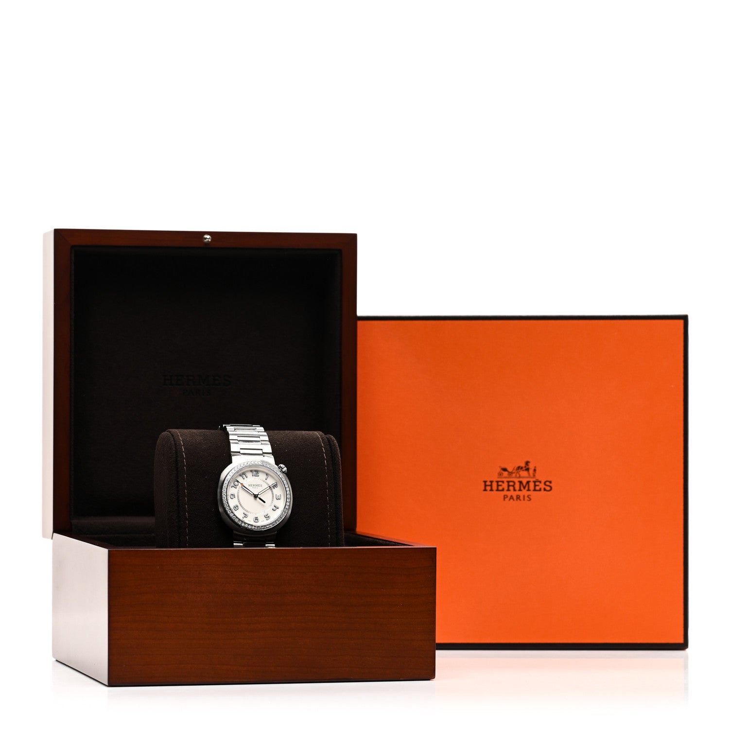Hermes Stainless Steel Diamond Bezel 36mm Cut Automatic Watch 6 of 6
