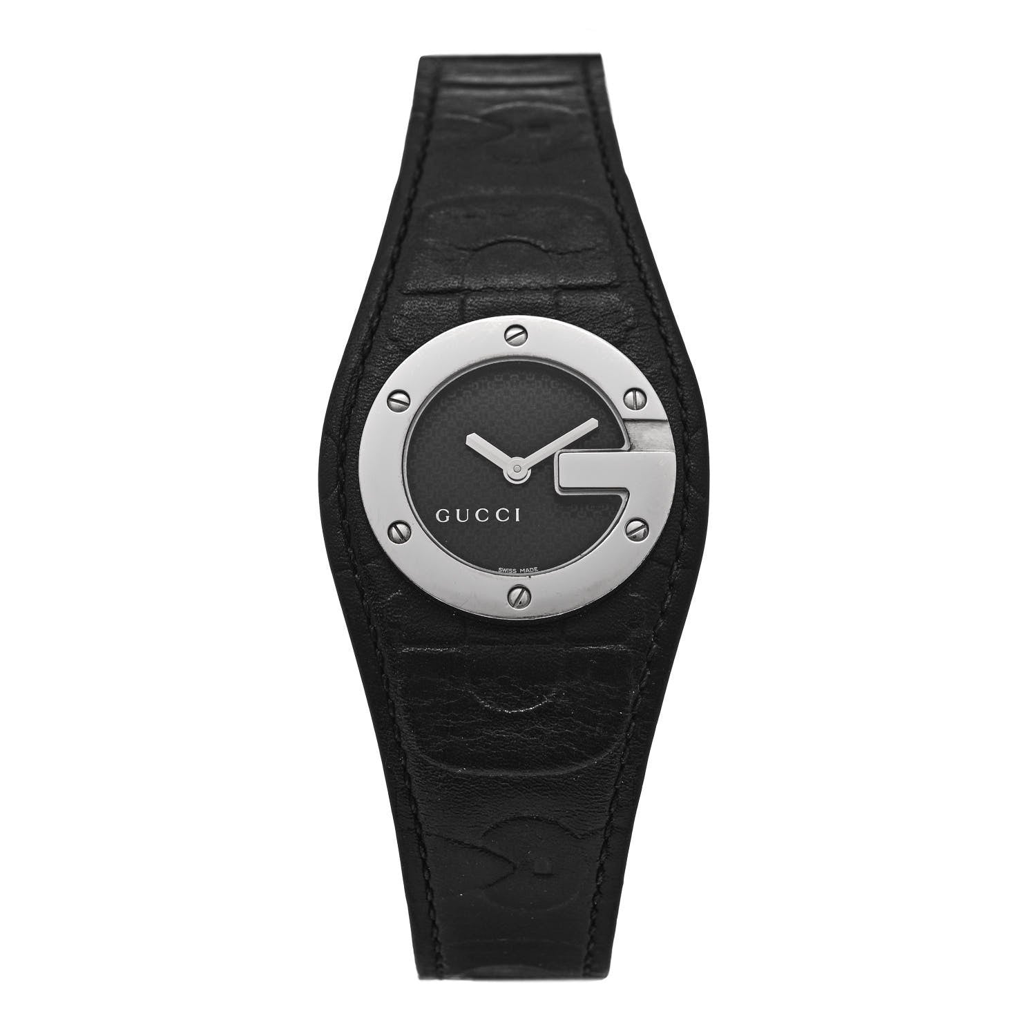 Gucci Stainless Steel Calfskin 31mm 104 Quartz Watch Black 1 of 5