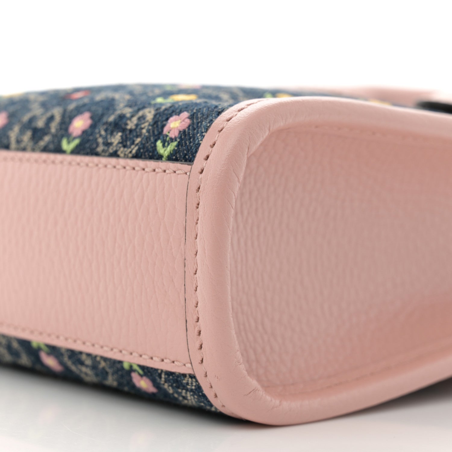 Gucci Denim Dollar Calfskin GG Monogram Mini Retro Interlocking G Tote Blue Tea Multicolor Powder Pink 11 of 14