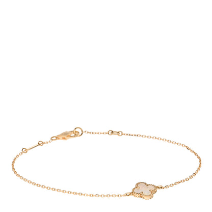 Van Cleef & Arpels 18K Yellow Gold Mother of Pearl Sweet Alhambra Bracelet 1 of 5