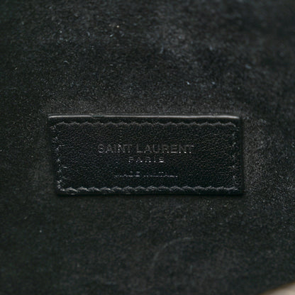 Saint Laurent Calfskin Crocodile Embossed Small Supple Sac de Jour Black 6 of 11