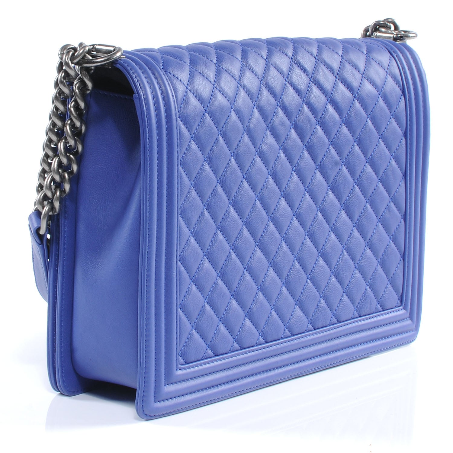 Chanel Calfskin Quilted Large Boy Flap Blue Fonce 3 of 8