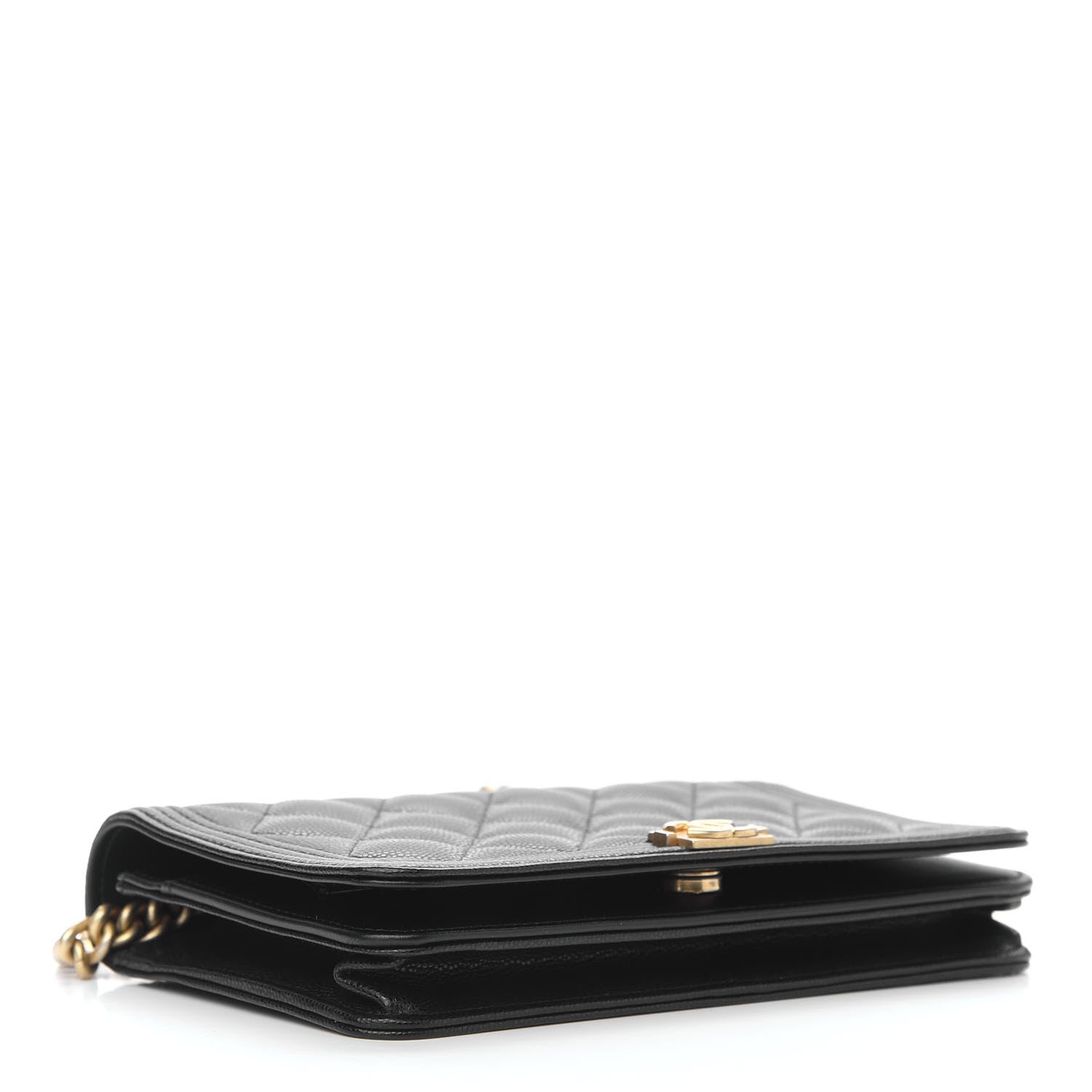 Chanel Caviar Quilted Boy Wallet On Chain WOC Black 4 of 9
