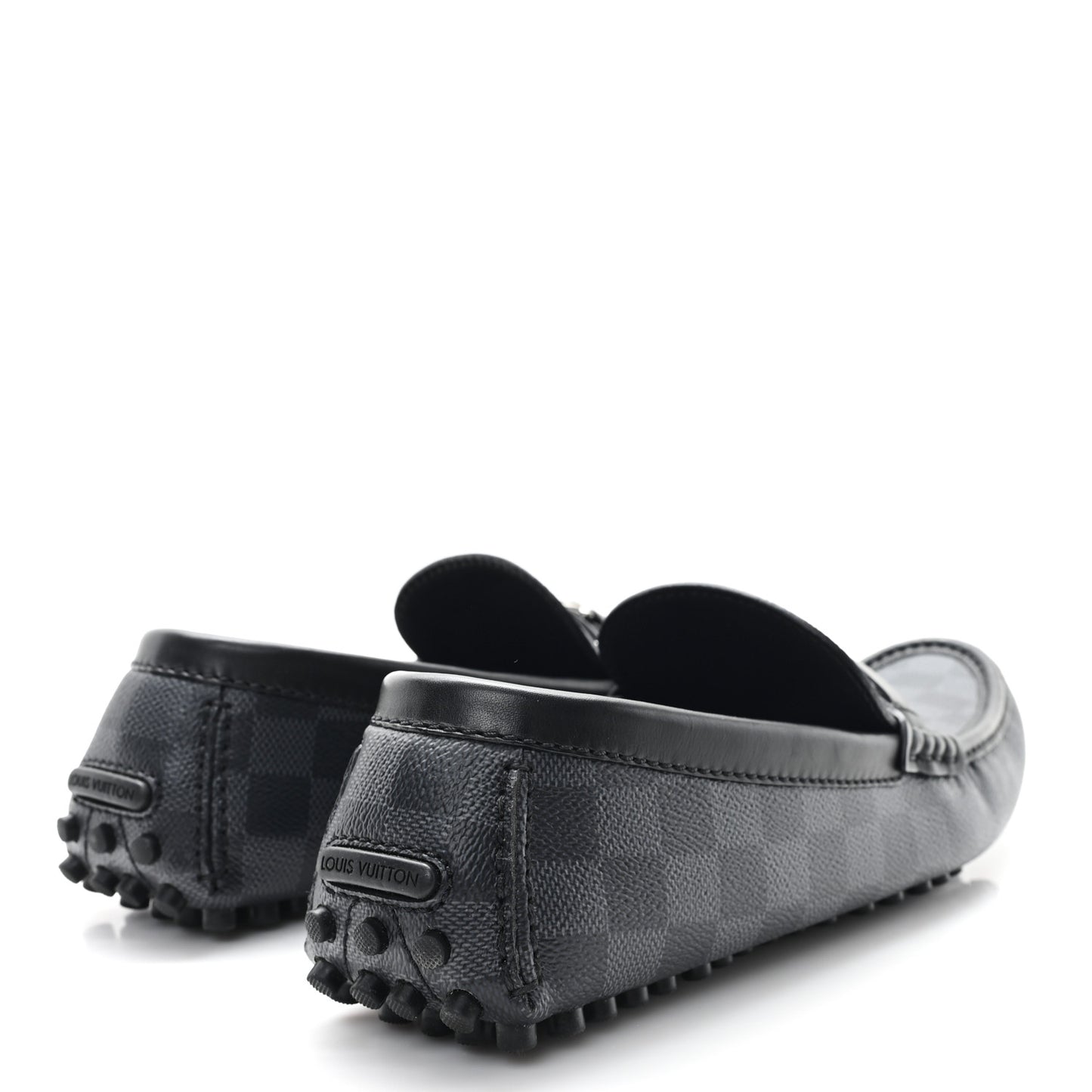 Mens Damier Graphite Hockenheim Moccasin Loafers 9 Onyx