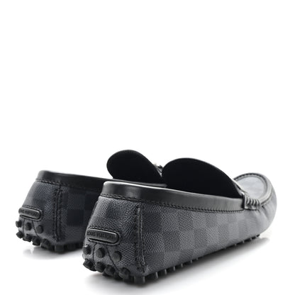 Louis Vuitton Mens Damier Graphite Hockenheim Moccasin Loafers 9 Onyx 5 of 9