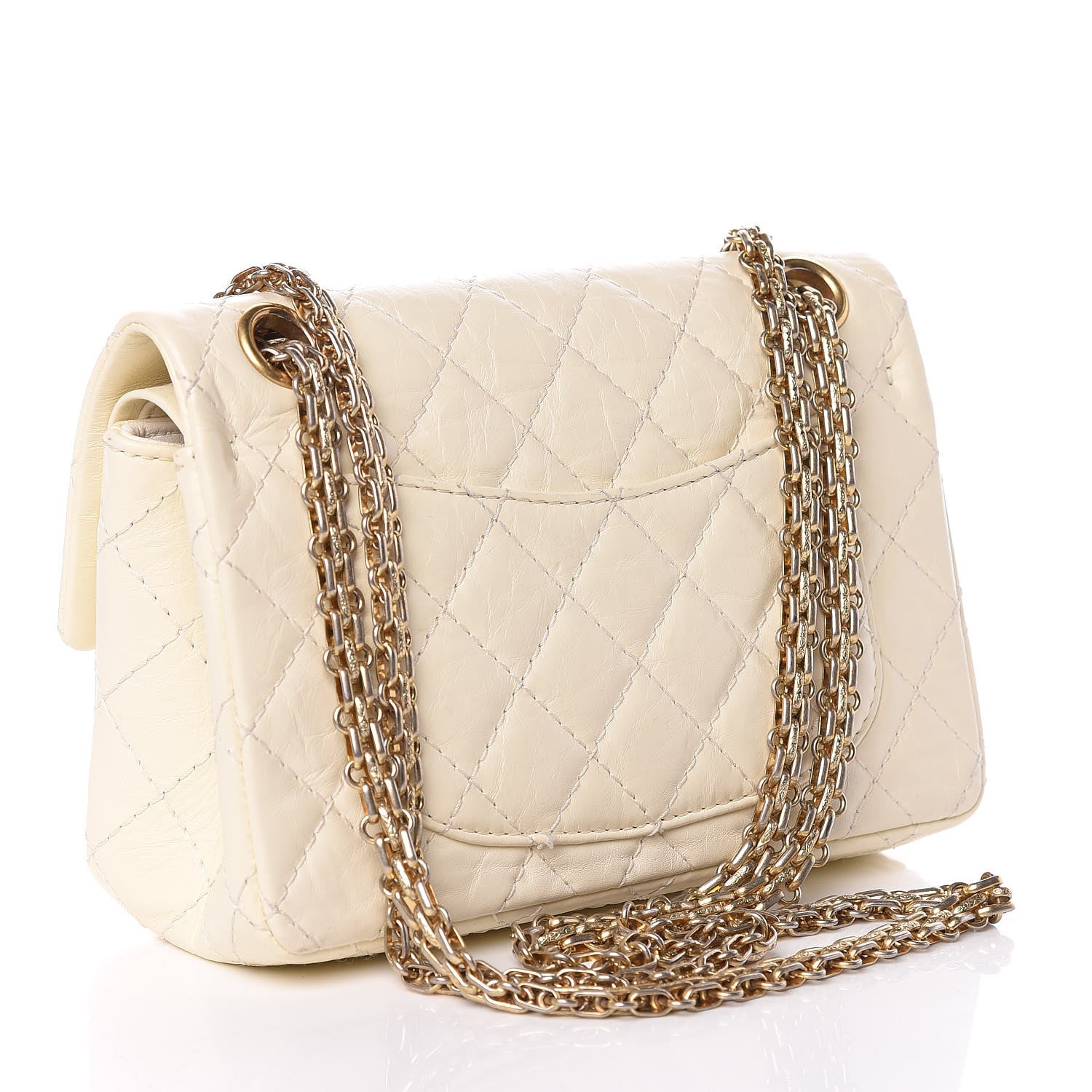 Chanel Aged Calfskin Quilted 2.55 Reissue 224 Flap Ivory 3 of 11