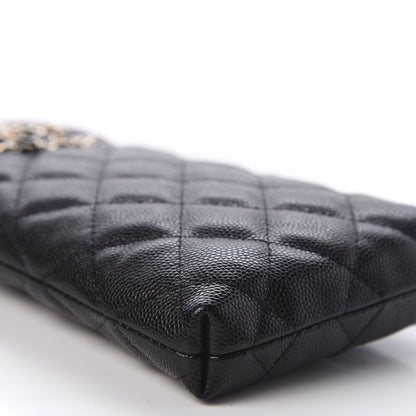 Chanel Caviar Quilted French New Wave Phone Holder With Chain Black 5 of 11