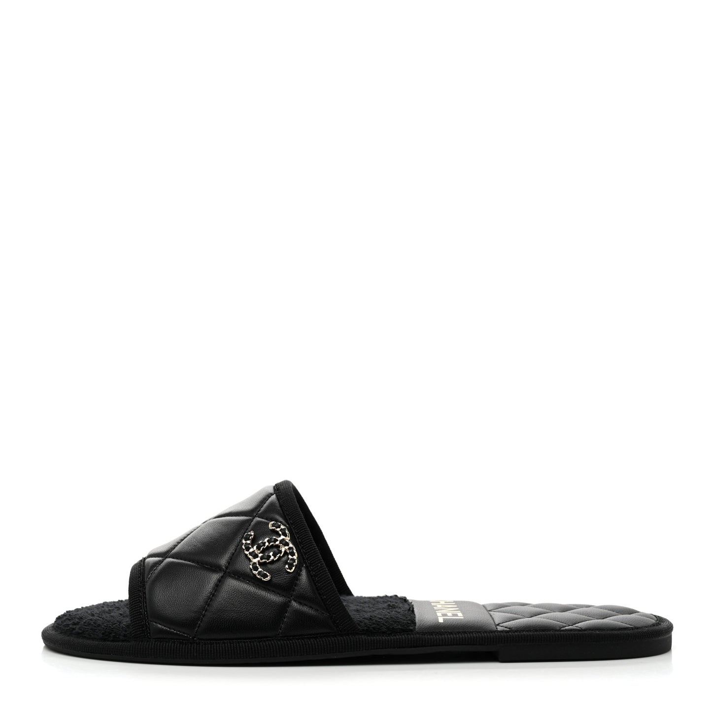 Lambskin CC Flat Mules XS Black